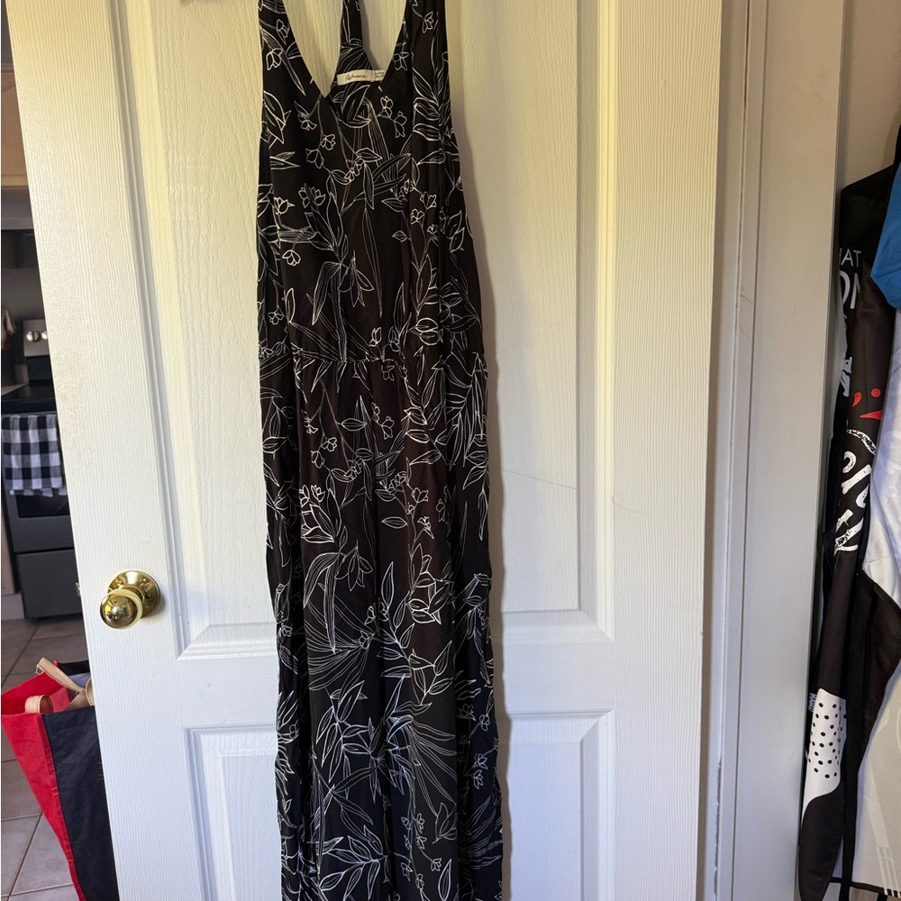 Black and White Floral Jumpsuit